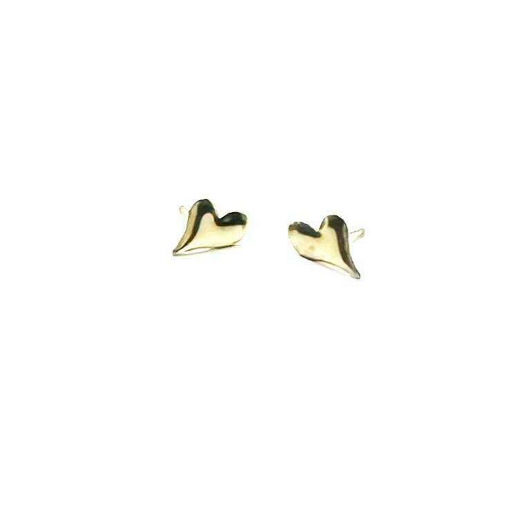 Petite Angled Heart Stud in 14k Gold-Filled