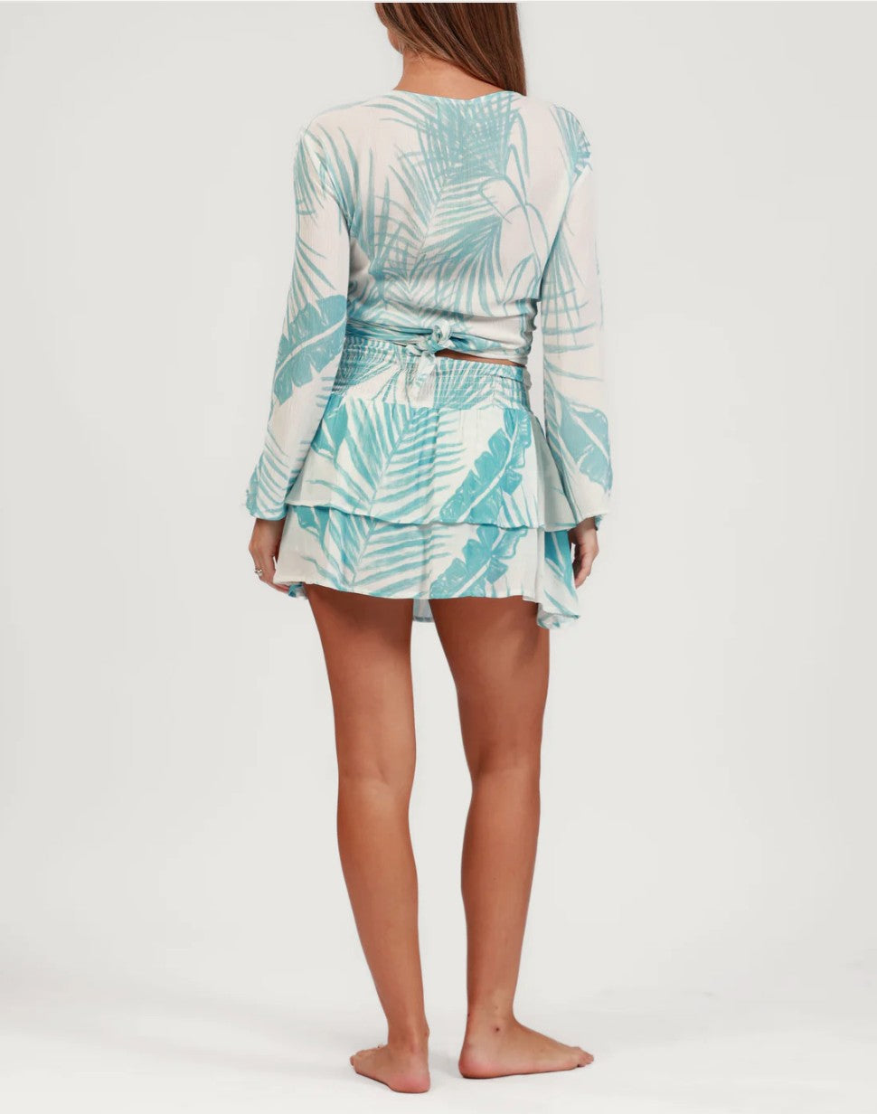 St. Barth Layered Rose Print Skort