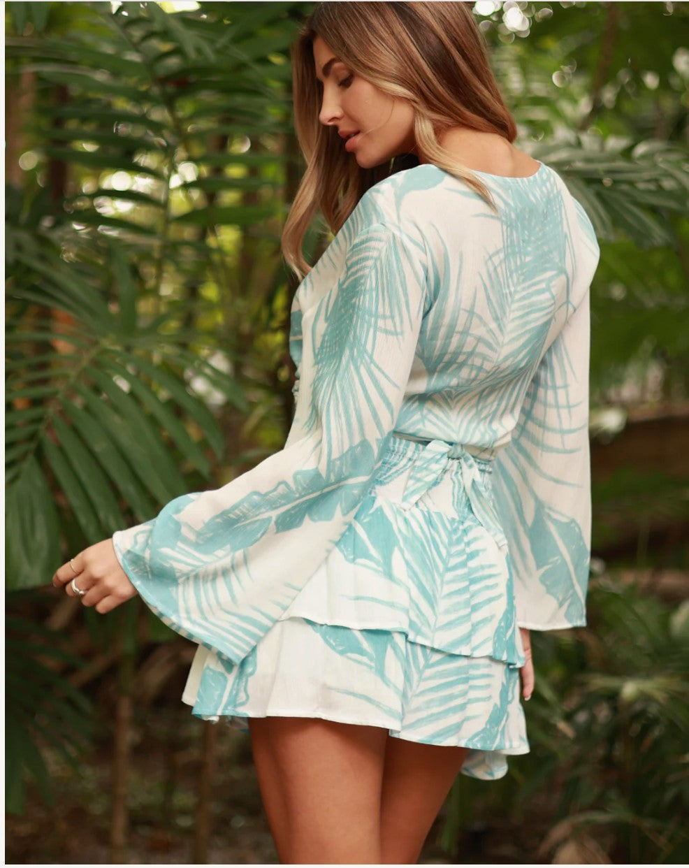 St. Barth Layered Rose Print Skort