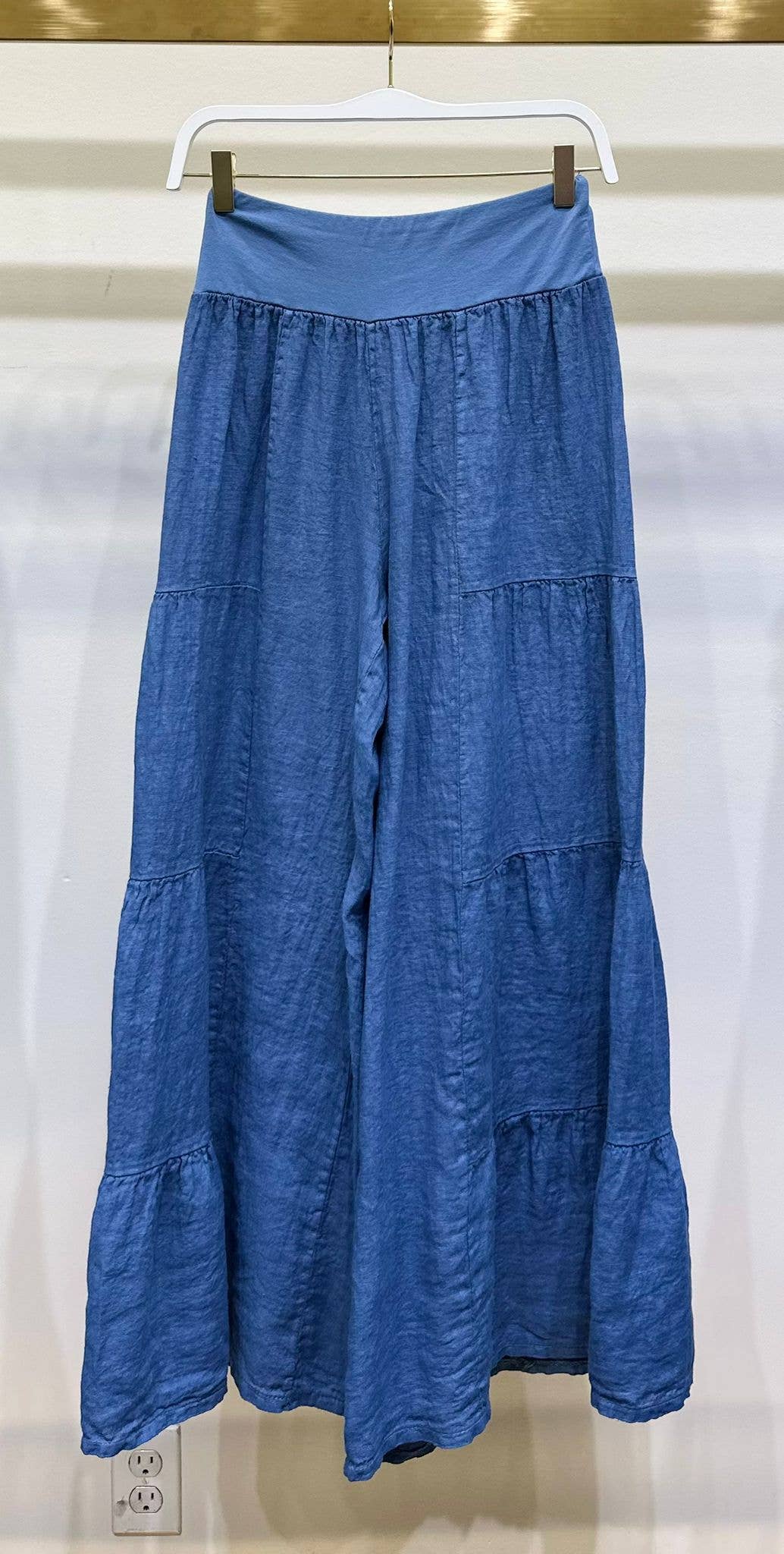 LINEN TIERED PALAZZO PANT