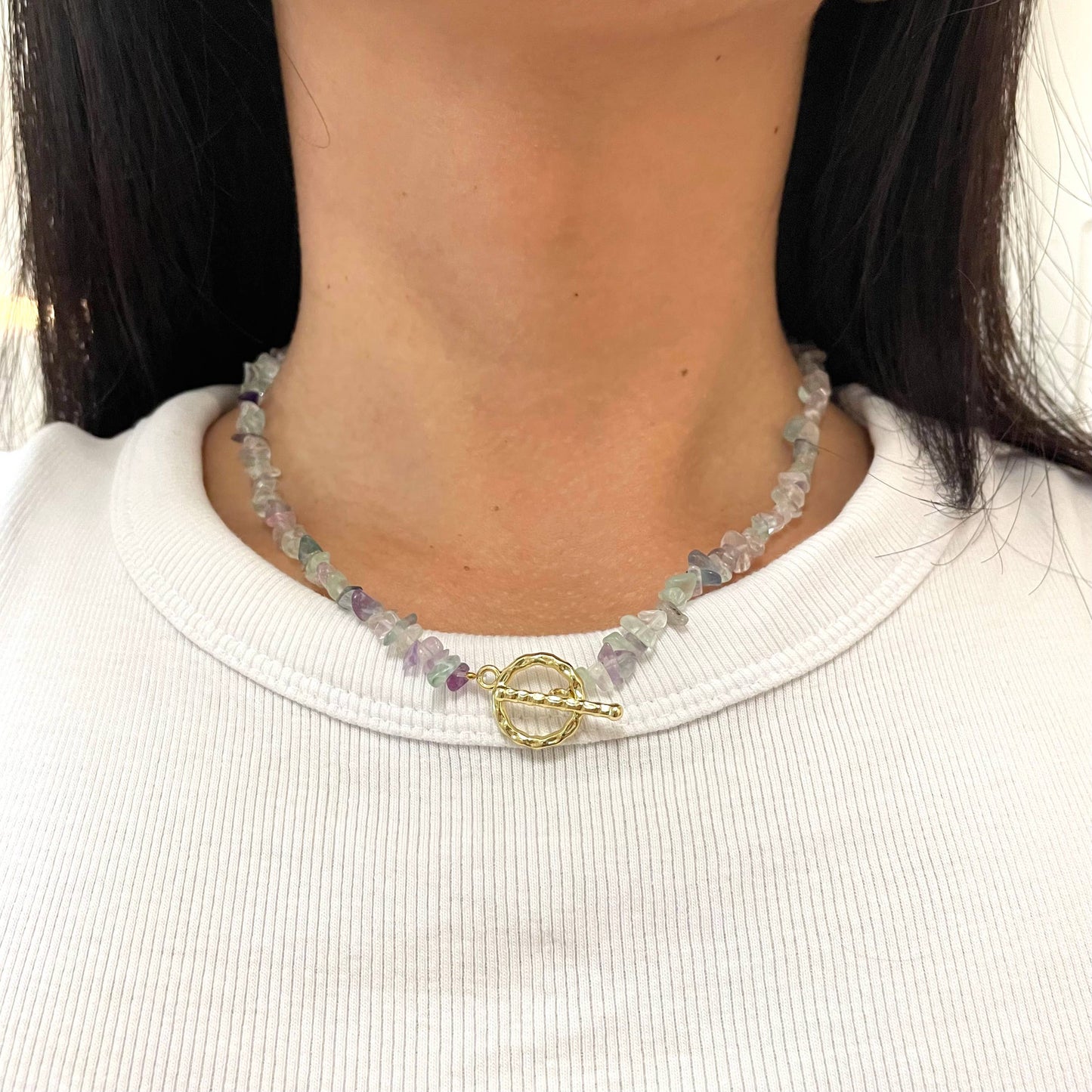 Stone Beaded Toggle Necklace