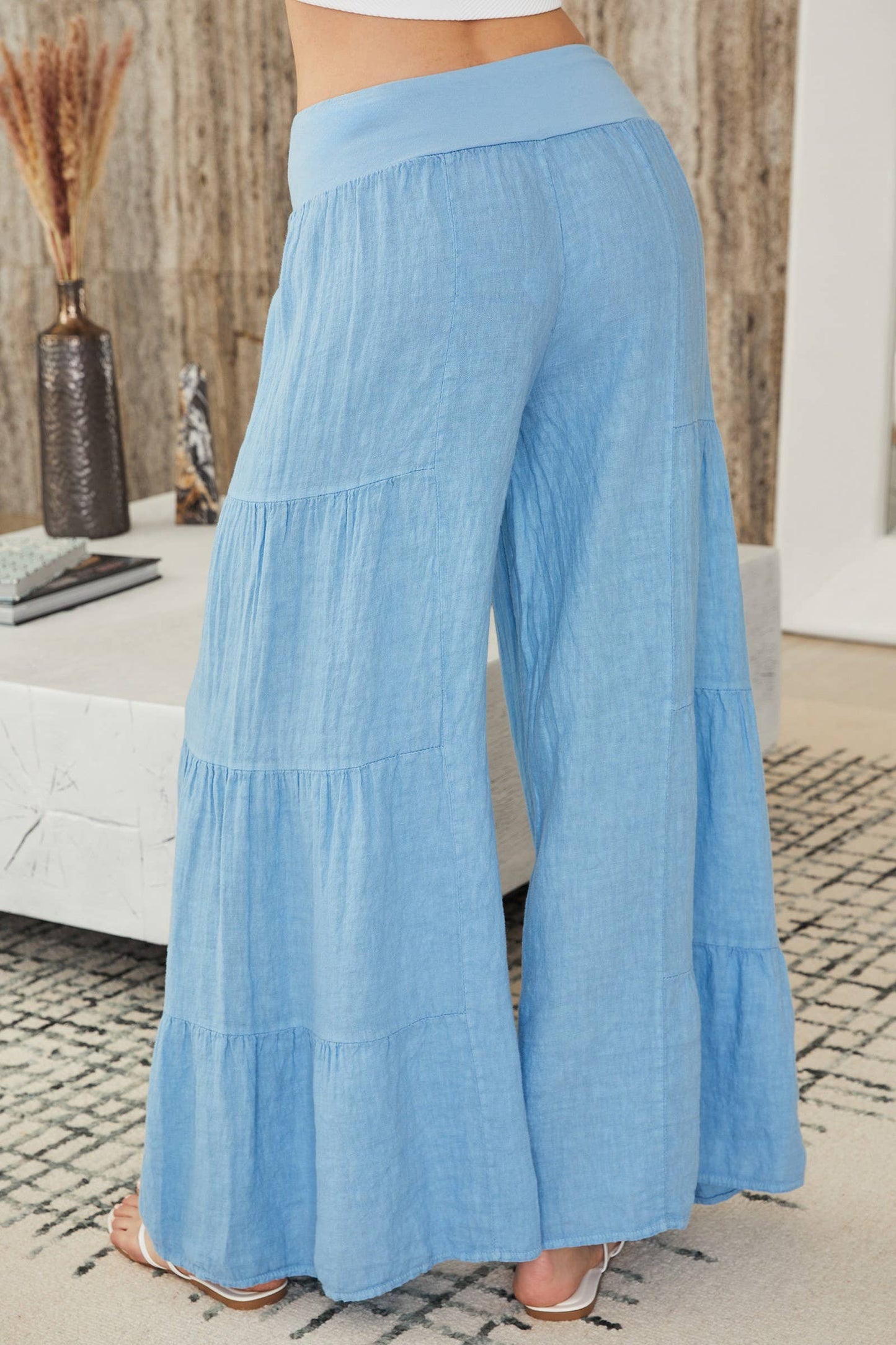 LINEN TIERED PALAZZO PANT