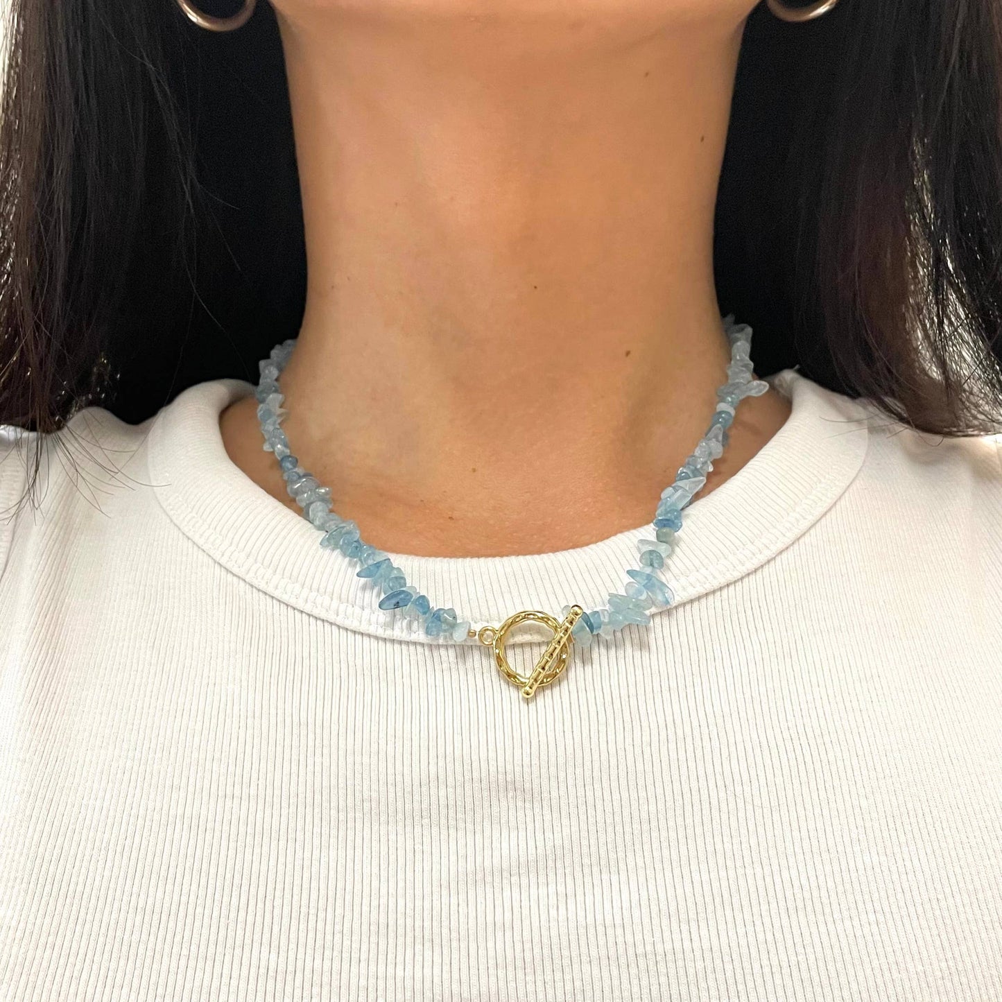 Stone Beaded Toggle Necklace