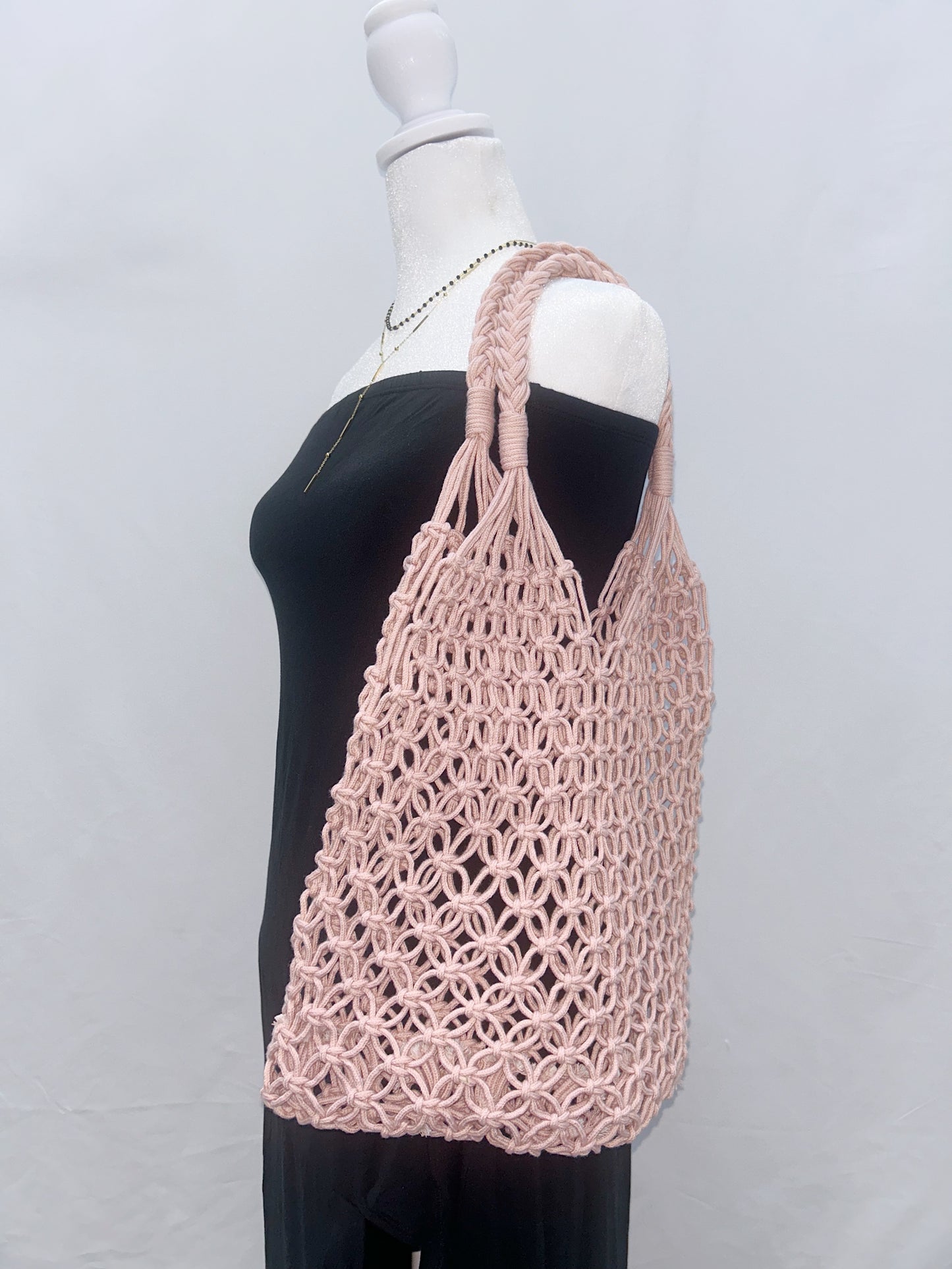 Summer Boho Beach Bag Pink