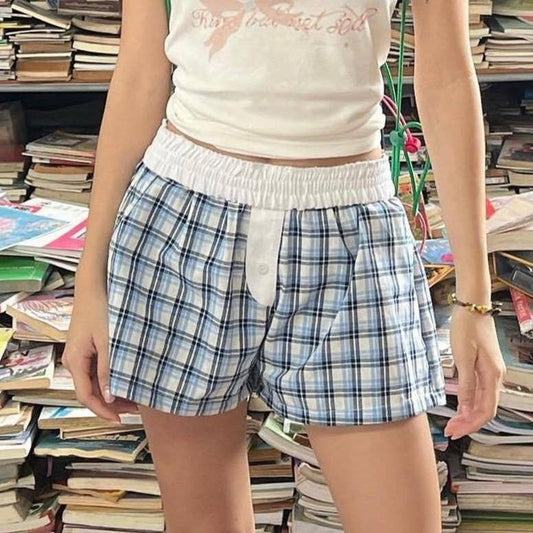 Plaid Loose Fit Shorts