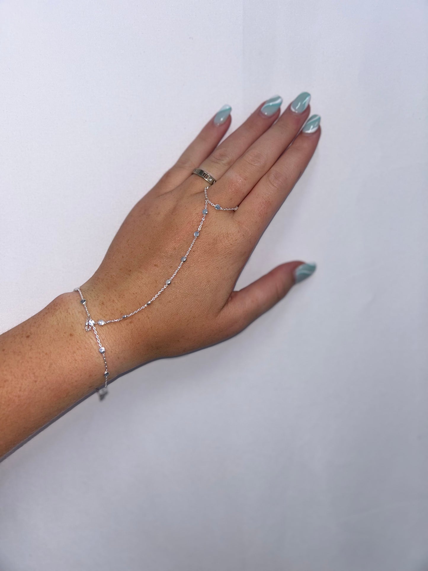 Hand Chain Sterling Silver Satellite Chain 6x17x11 cm