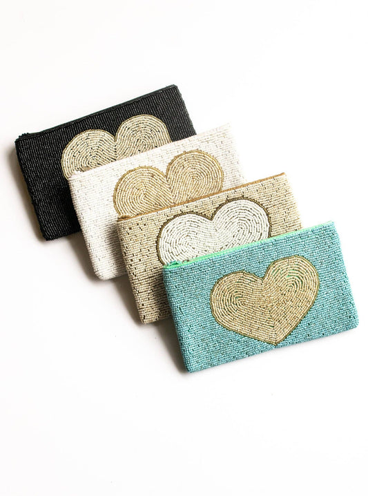 Heart Beaded Clutch