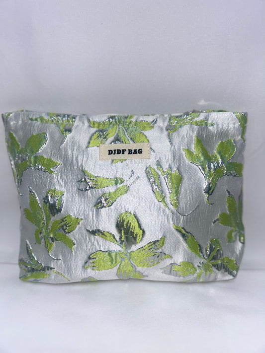 Basho Leaf  Cosmetic Bag Solid Floral Green