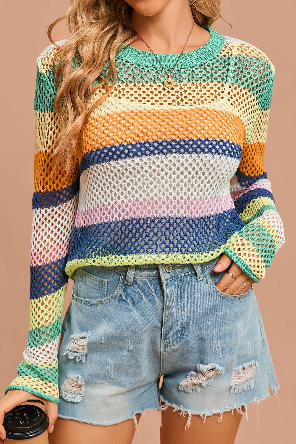 Colorblock Colorful Knit Sweater