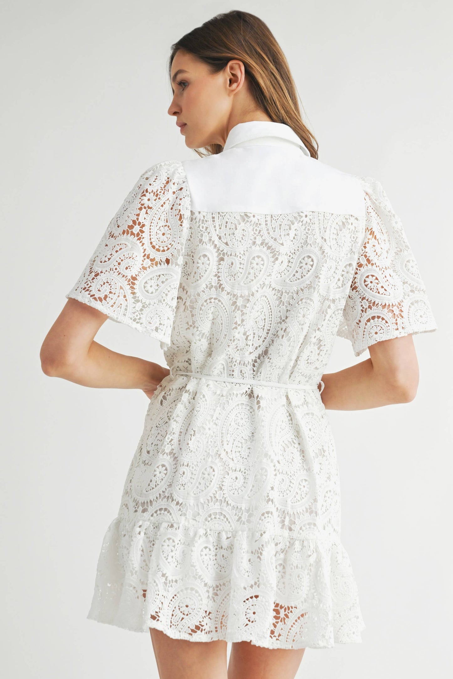 Elegant Eyelet Mini Dress