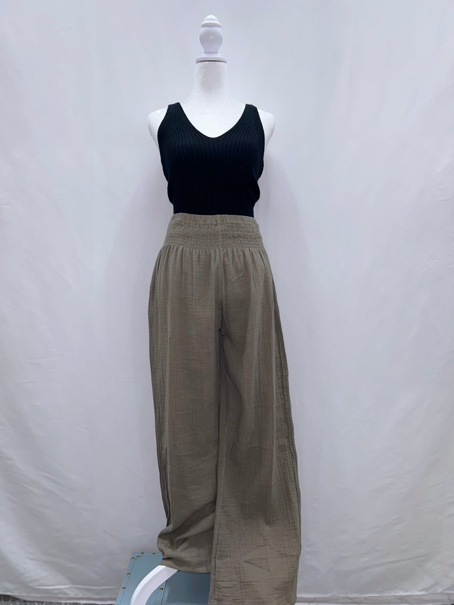 Granite Wide Leg Cotton Pants