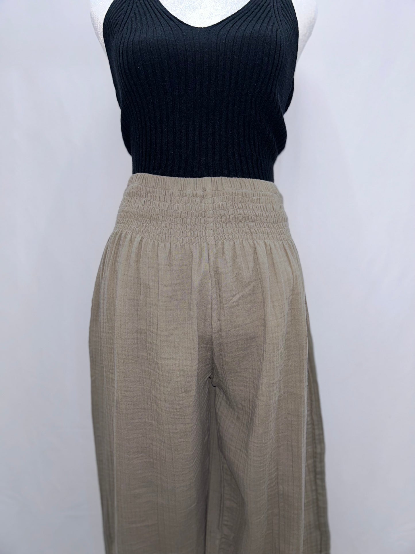 Granite Wide Leg Cotton Pants