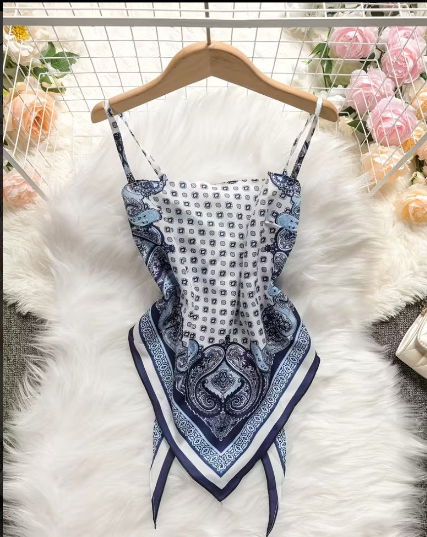 Blue Scarf With Straps