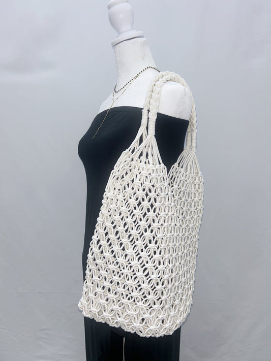 Summer Boho Beach Bag White