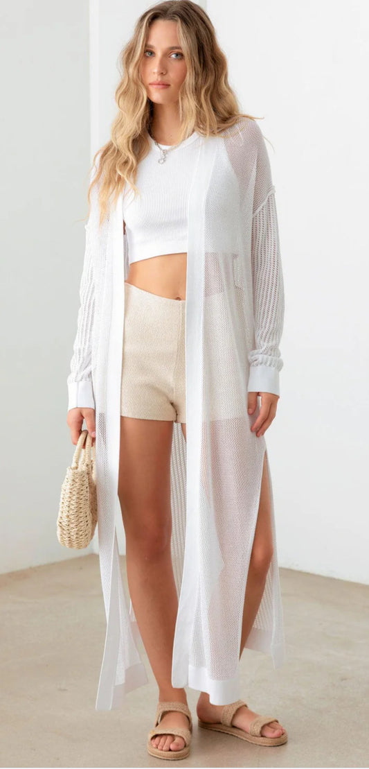 Long Sleeve Side Slit Cardigan