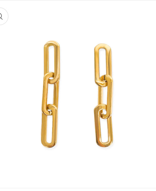 Paperclip Gold Earrings