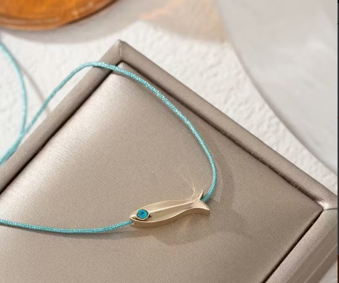 Fish Charm Adjustable Anklet or Bracelet