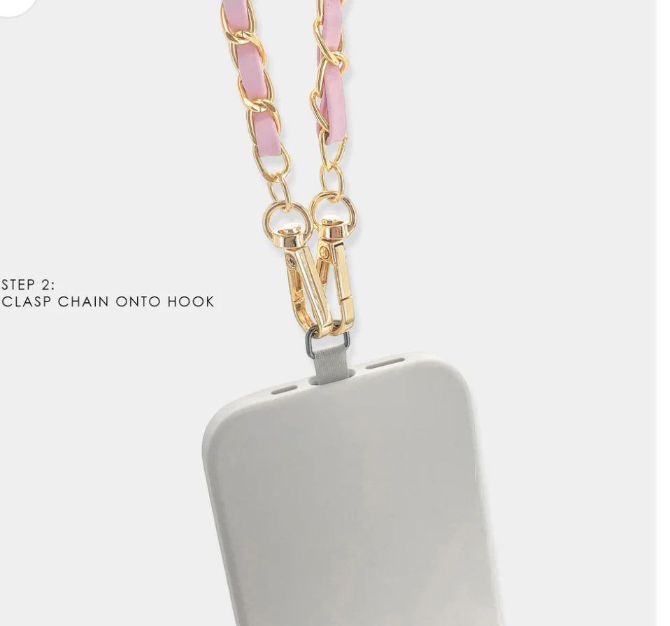 Short Enamel Phone Chain Grey