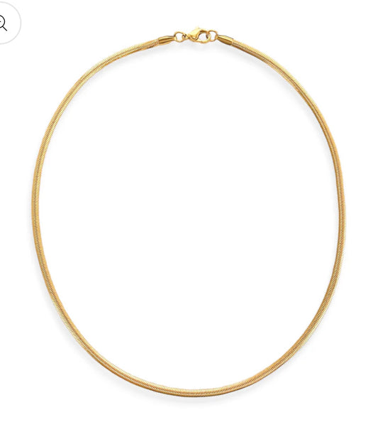 Solid Harringbone Gold Necklace