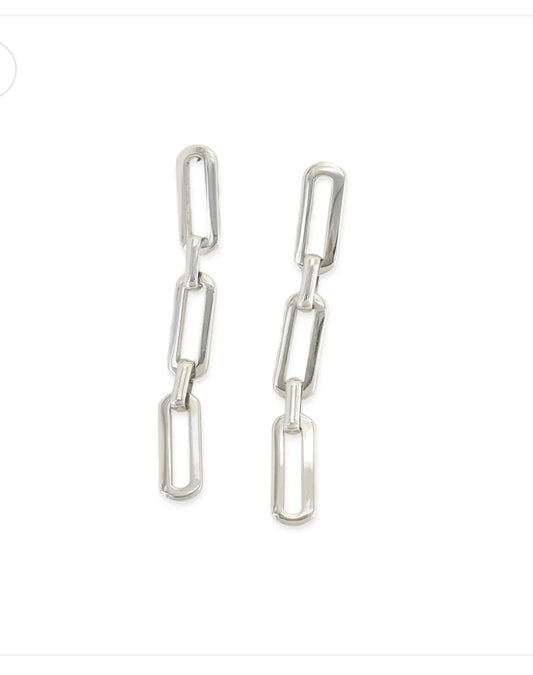 Paperclip Silver Earrings