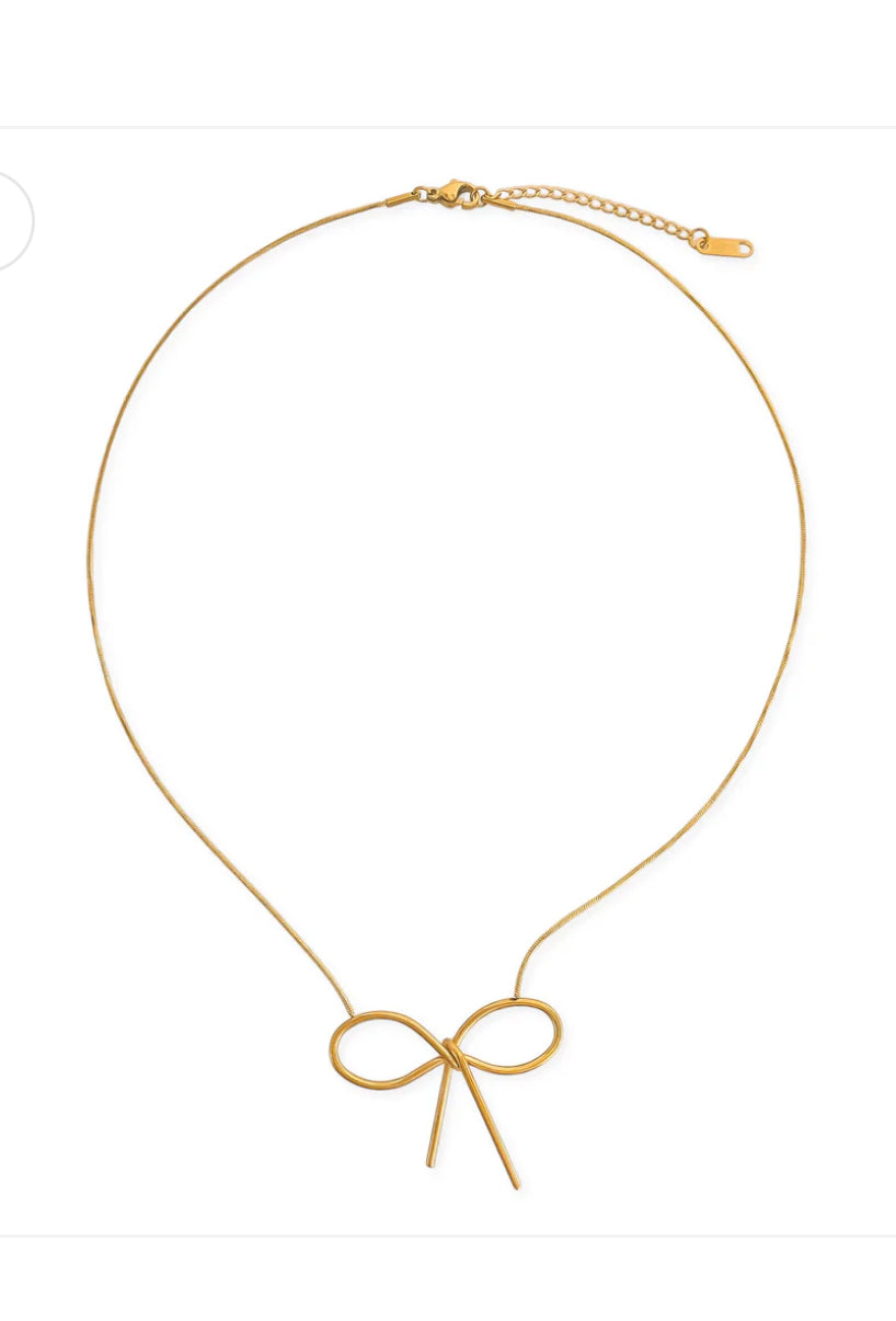 Bow Gold Necklace