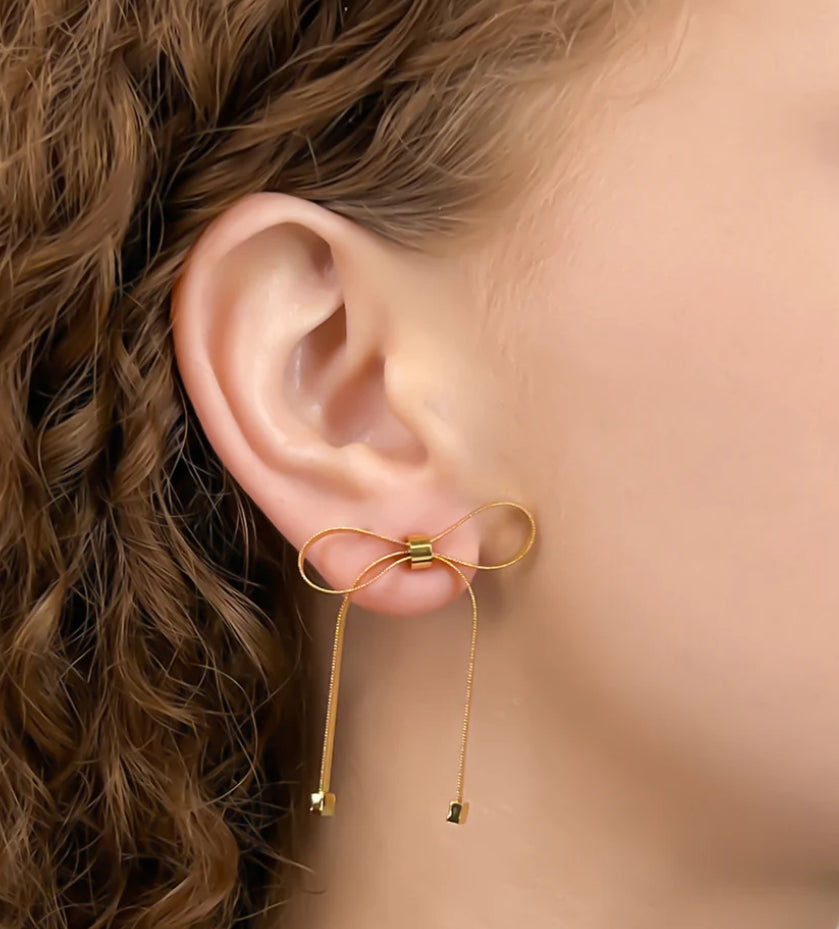 Bow Gold Earrings