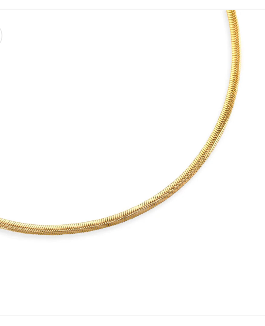 Solid Harringbone Gold Necklace