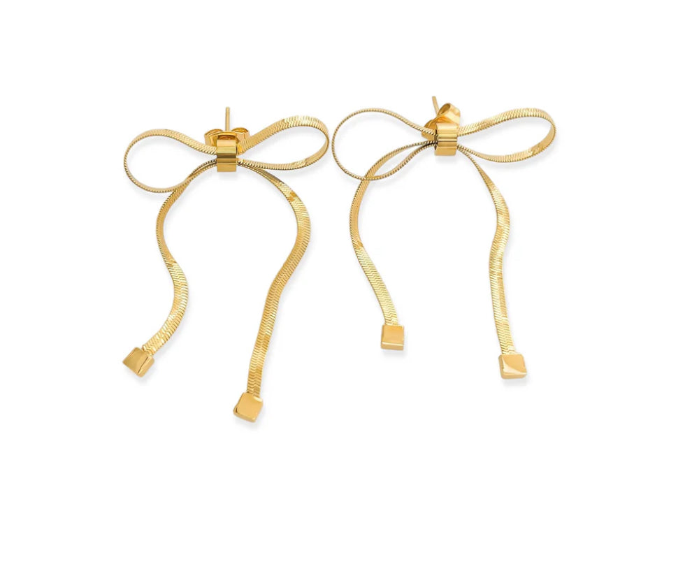 Bow Gold Earrings