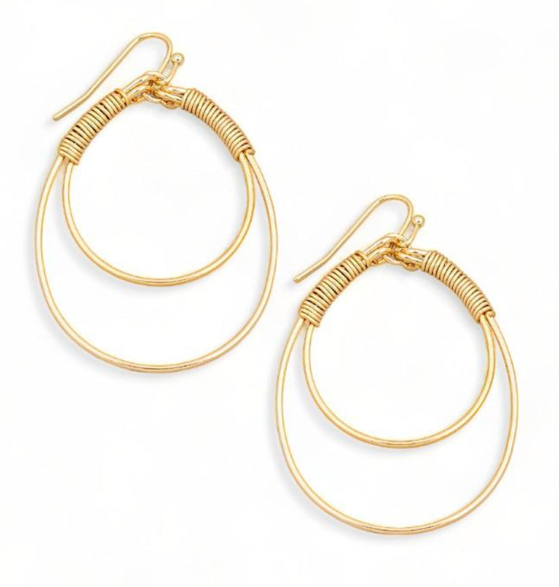 Metal Oval Wrapped Earrings