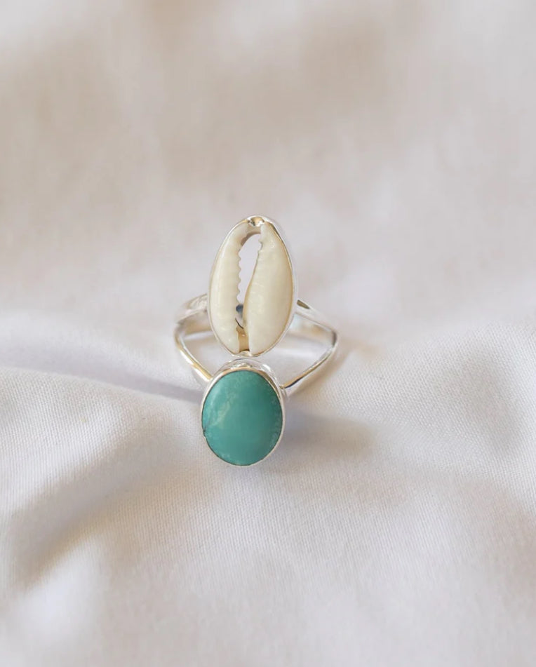 Shell and Turquoise Ring