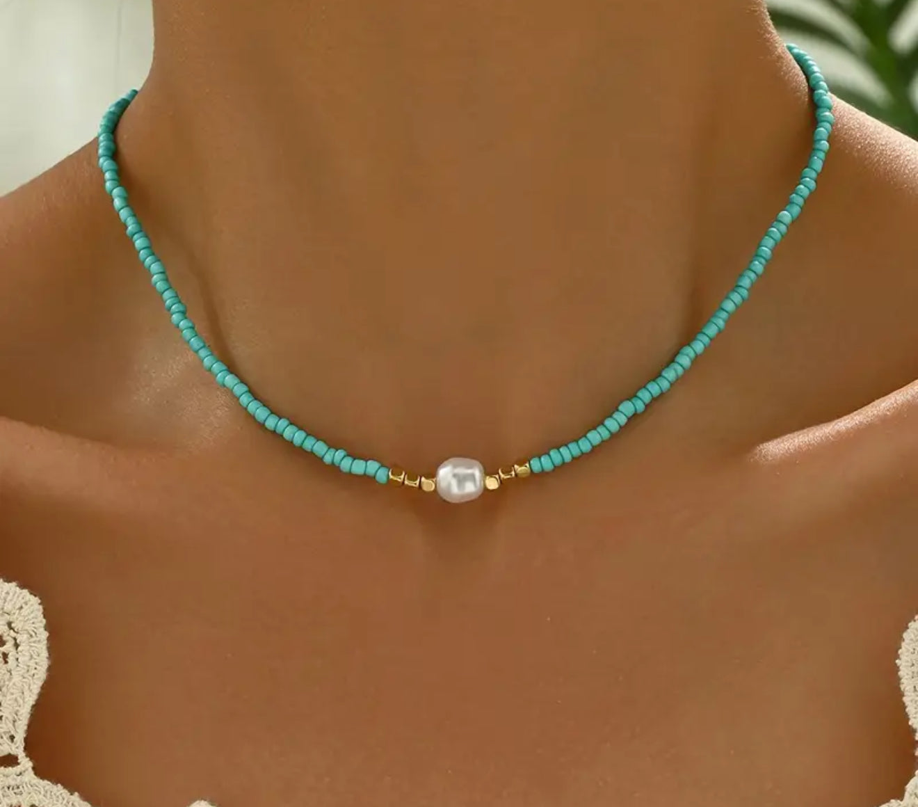 Turquoise Pearl Necklace