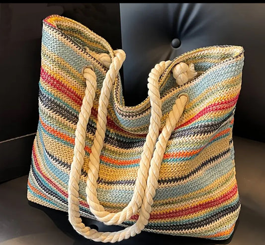 Boho Striped Shoulder Bag