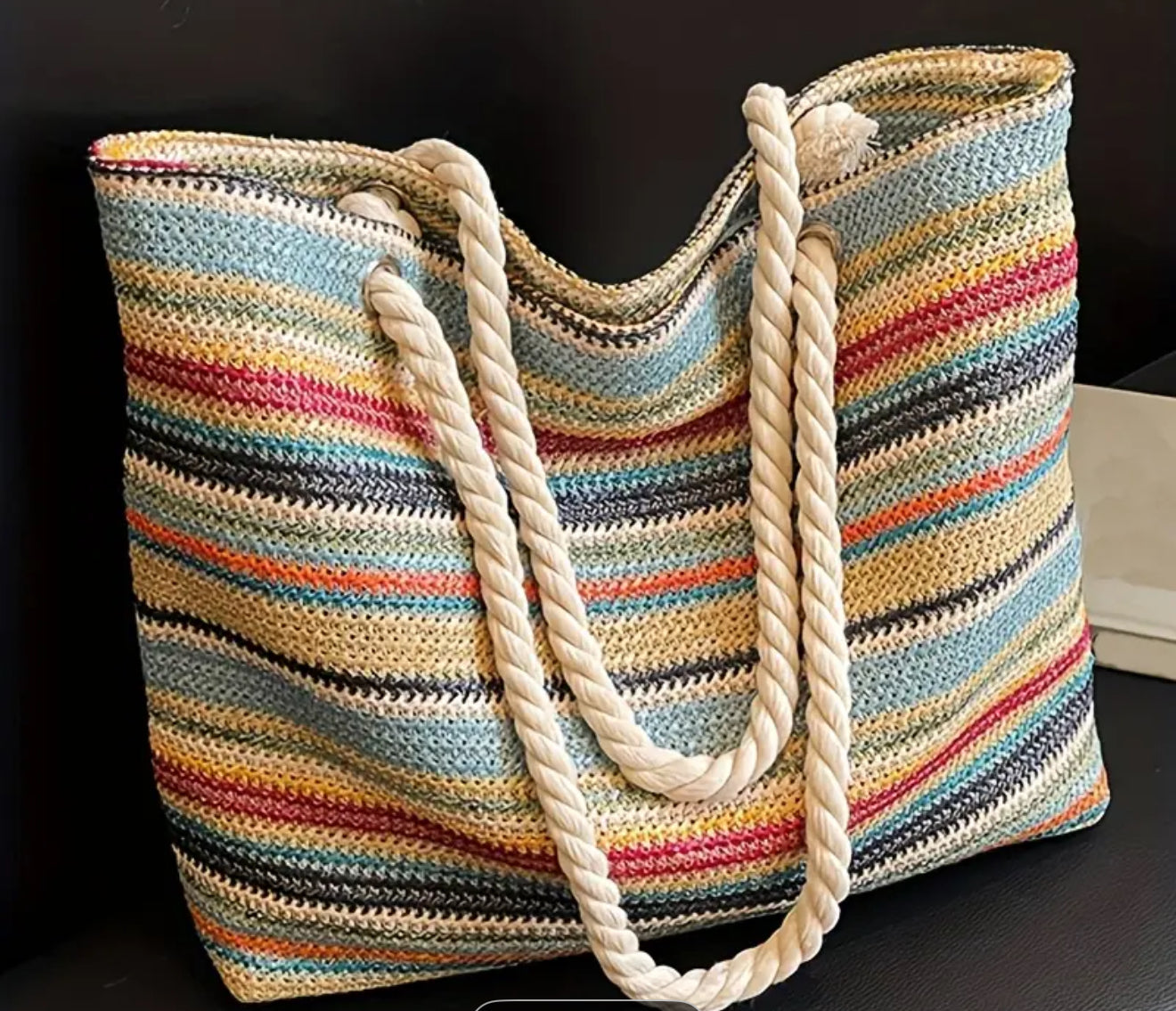 Boho Striped Shoulder Bag