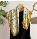 Lemon Print Satin Square Scarf