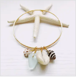 Ocean Charm Bangle Gold | 2.75 inches