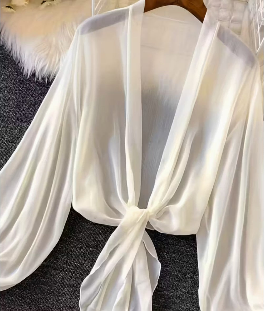 Lightweight Sheer Wrap Top