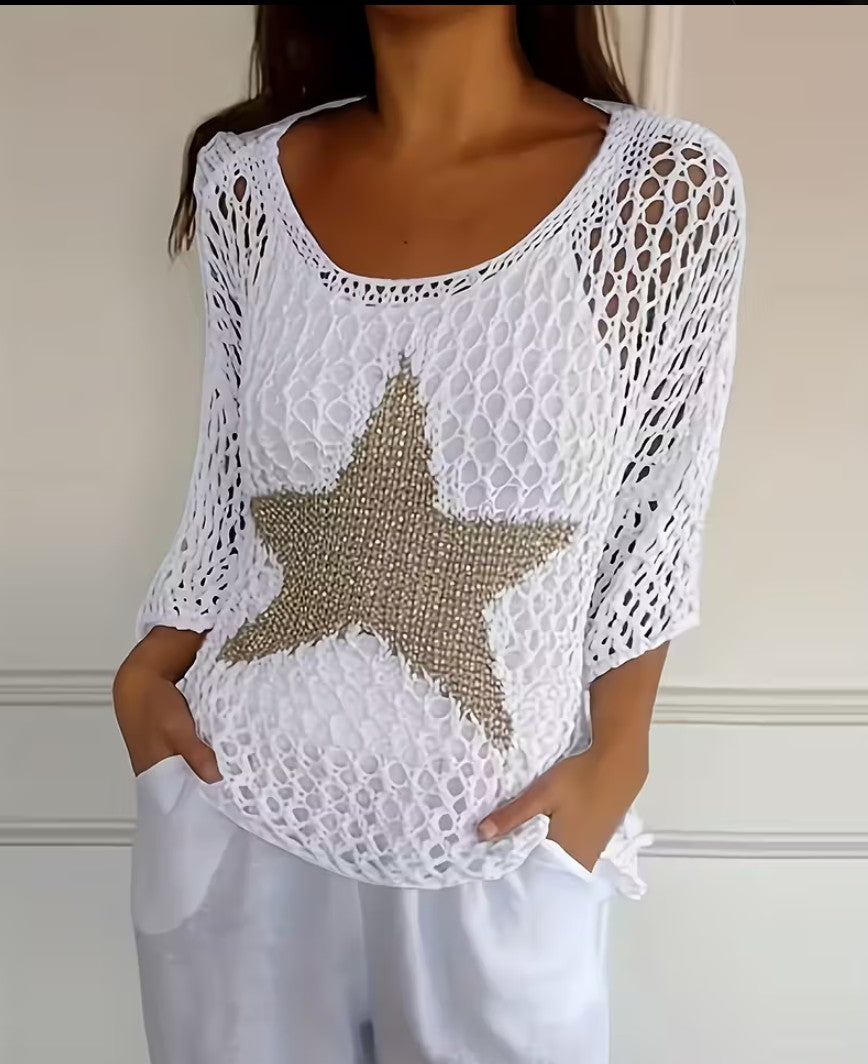 Loose Knit Star Sweater