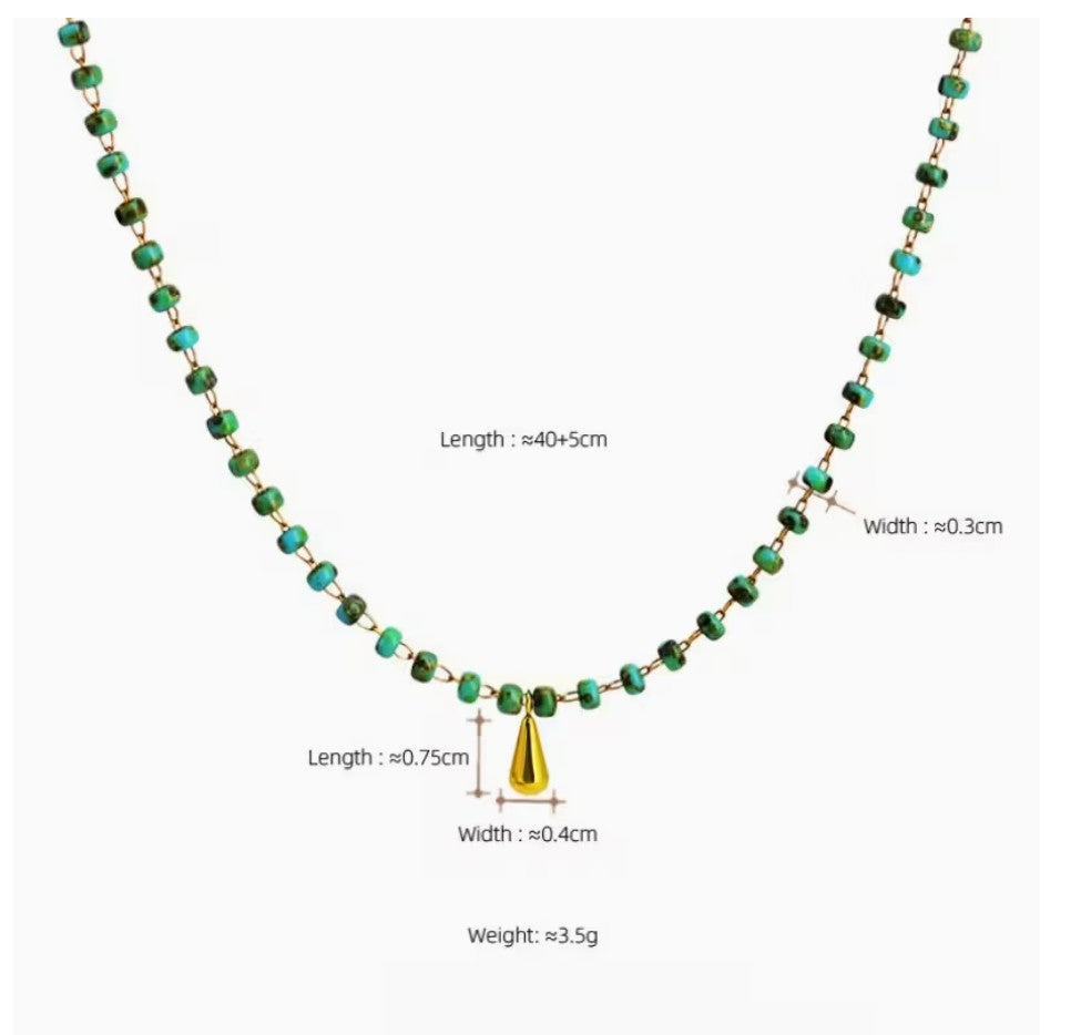 Turquoise Beads and Drop Pendant