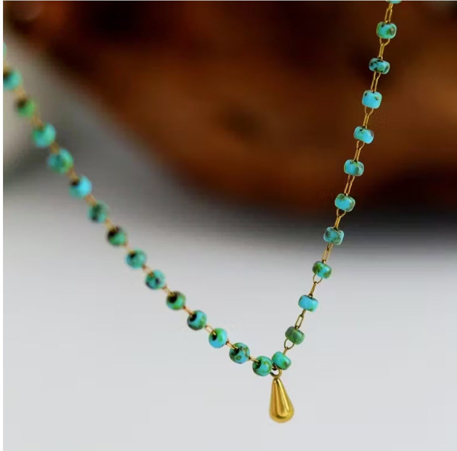 Turquoise Beads and Drop Pendant