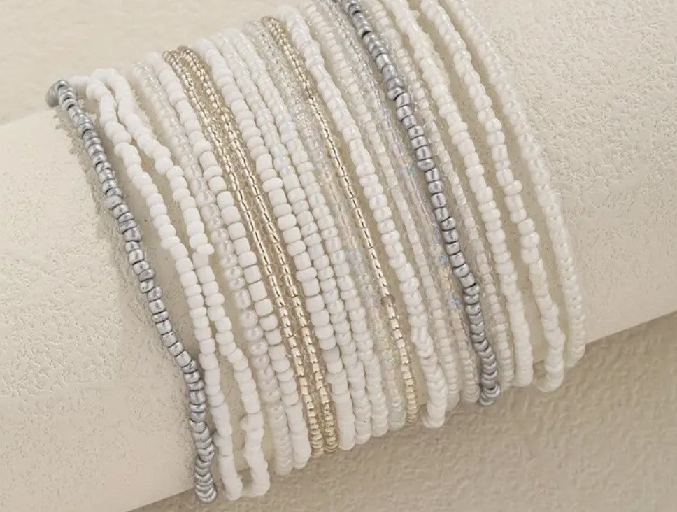 White Seed Bead Bracelet