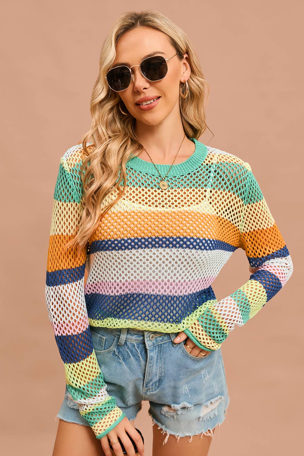 Colorblock Colorful Knit Sweater