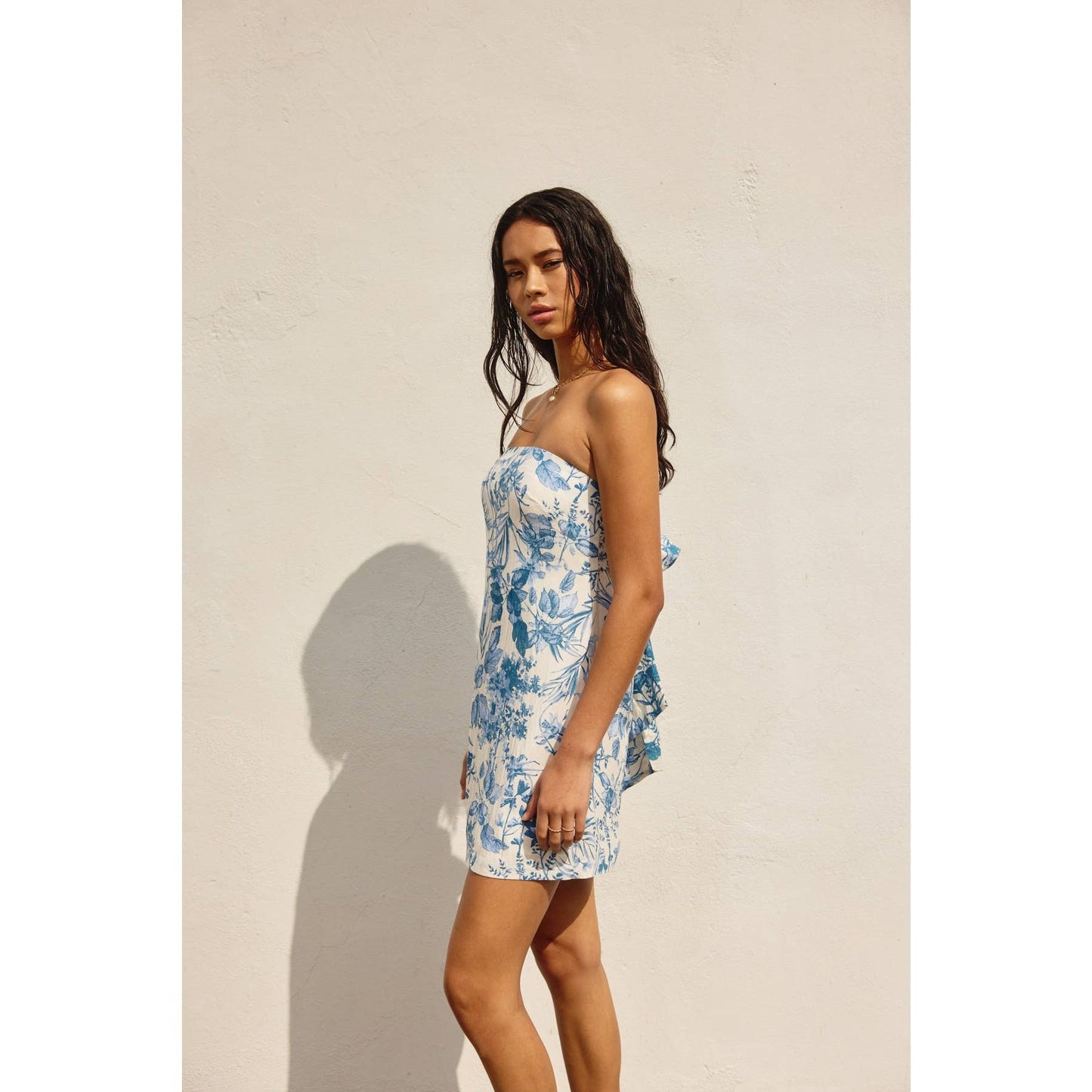 Love Letter Strapless Tie Back Mini Dress