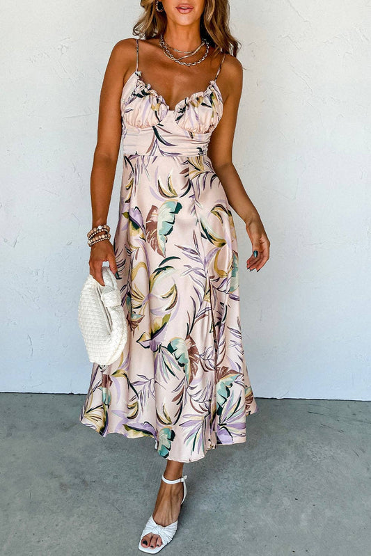 Floral Spaghetti Strap Midi Dress