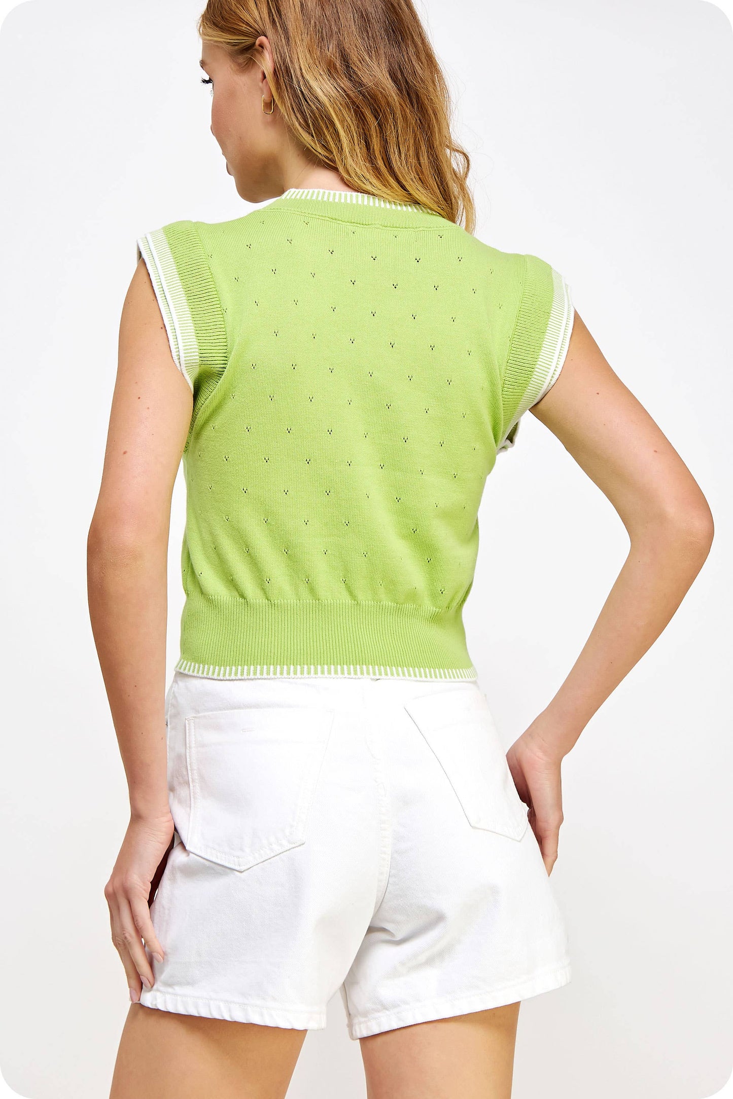 Embroidered Sleeveless Pontelle Knit Top