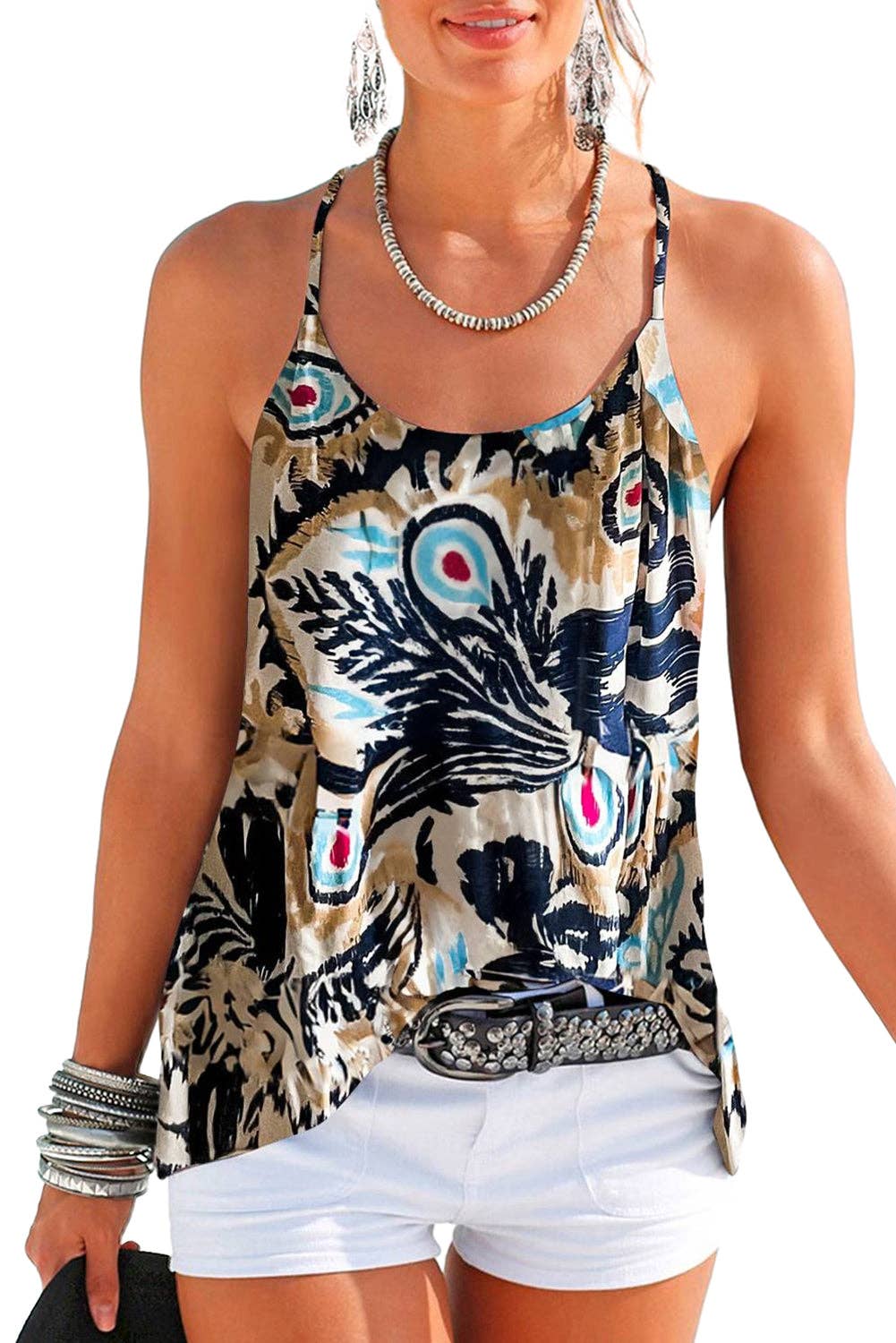 Floral Spaghetti Straps Tank Top